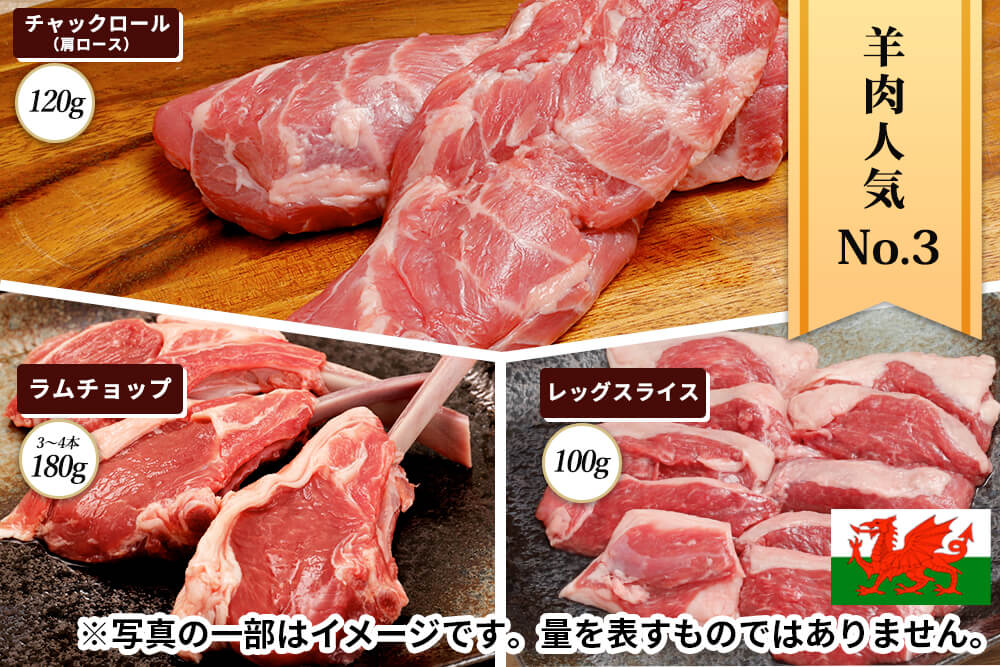 3部位お試しセット】「ウェルシュラム肉」セット（約400g）｜あまり他