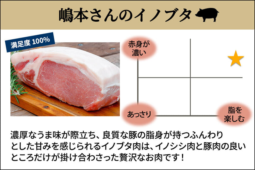 商品番号：420｜【塊肉】兵庫県・嶋本さんの「いのぶた　バラ肉」ブロック（500g）の商品画像2