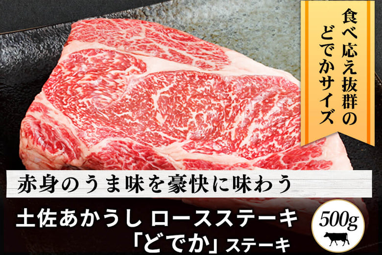 【新春セール】<br>「土佐あかうし　ロース肉」塊ステーキ（500g）の商品画像