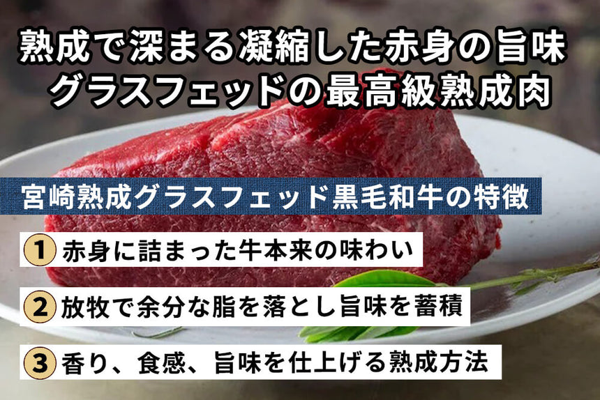 商品番号：548｜【塊肉】宮崎県・八崎さんの「熟成黒毛和牛　グラスフェッド肩ロース肉」ブロック　（500g）の商品画像3