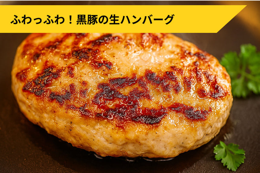 商品番号：1036｜【裏肉道】「龍泉洞黒豚 生粋生ハンバーグ×5」（750g）の商品画像1