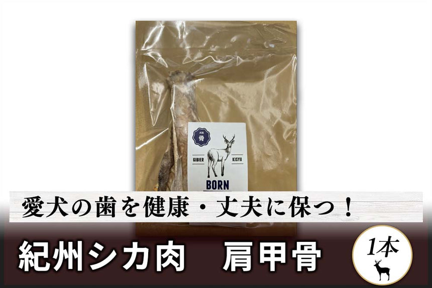 商品番号：434｜【無添加・ペット用】和歌山県・湯川さんの「紀州鹿肉　犬用　肩甲骨」（1本）の商品画像1