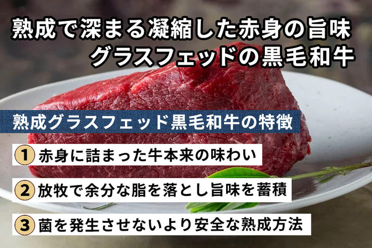 商品番号：547｜【塊肉】宮崎県・八崎さんの「熟成グラスフェッド和牛　もも肉」ブロック　（500g）の商品画像2
